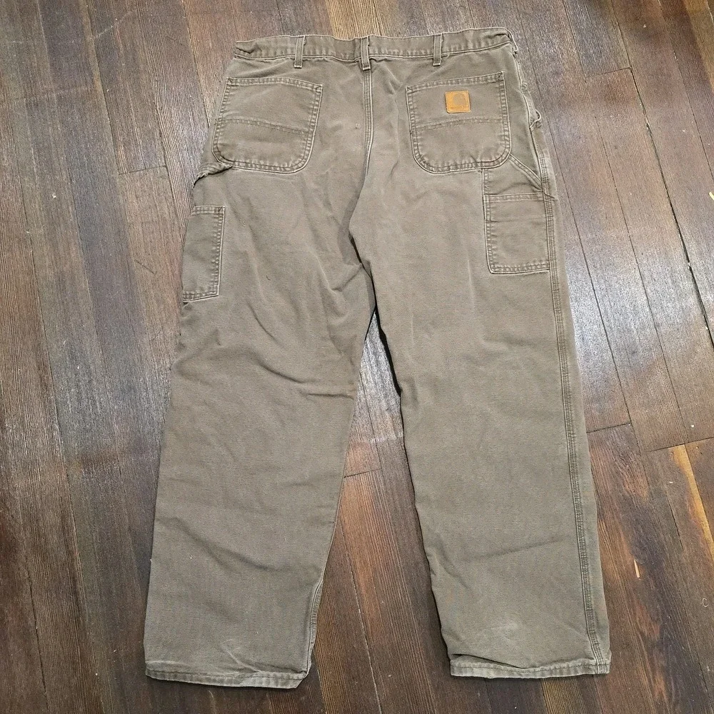 Carhartt B11 CHT Duck Canvas Work Pants 38x32 Chestnut Brown USA Fabric Distress